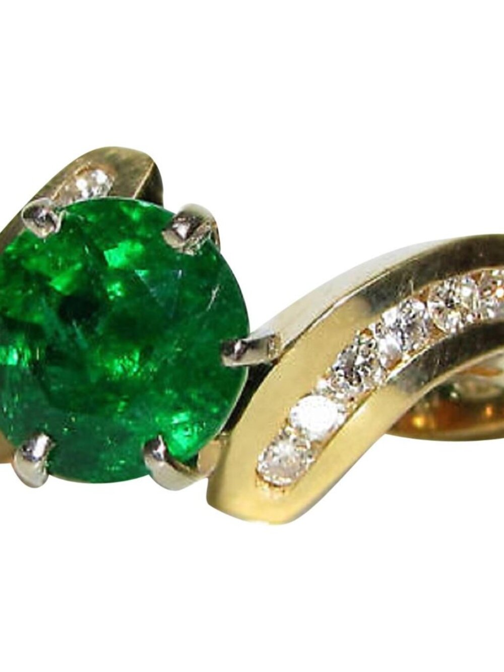 4.50CT NATURAL ROUND EMERALD DIAMONDS COCKTAIL 14kt*